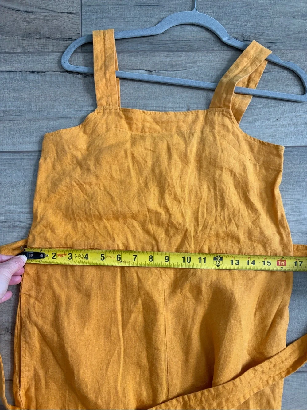 Everlane Linen Square Neck Sleeveless Wide Leg Jumpsuit Marigold Yellow 0P